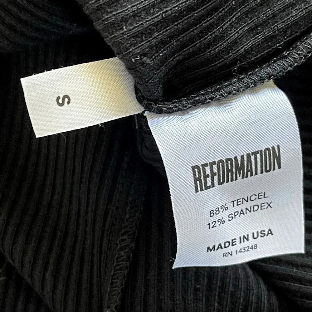 Reformation Womens Off The Shoulder‎ Mini Bardot Dress Size S Black Stretch